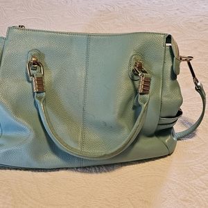 Ainimoer Turquoise Blue Leather Cross-body Handbag